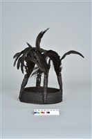 籐編木雕人像羽毛頭飾藏品圖，第19張